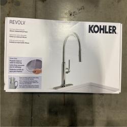 NEW! - KOHLER Revolv Single Handle Pull Down Sprayer Kitchen Faucet in Vibrant Polished Nickel