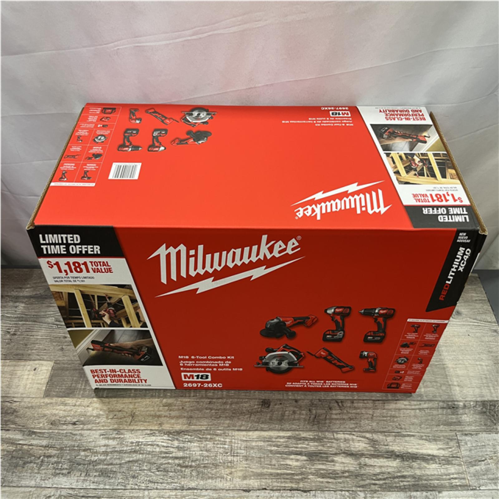 NEW - Milwaukee 18-Volt Lithium-Ion Cordless (6-Tool) Combo Kit