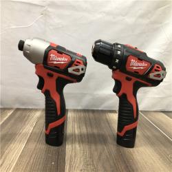 AS-IS Milwaukee 12V Lithium-Ion Cordless Drill Driver/Impact Driver Combo Kit
