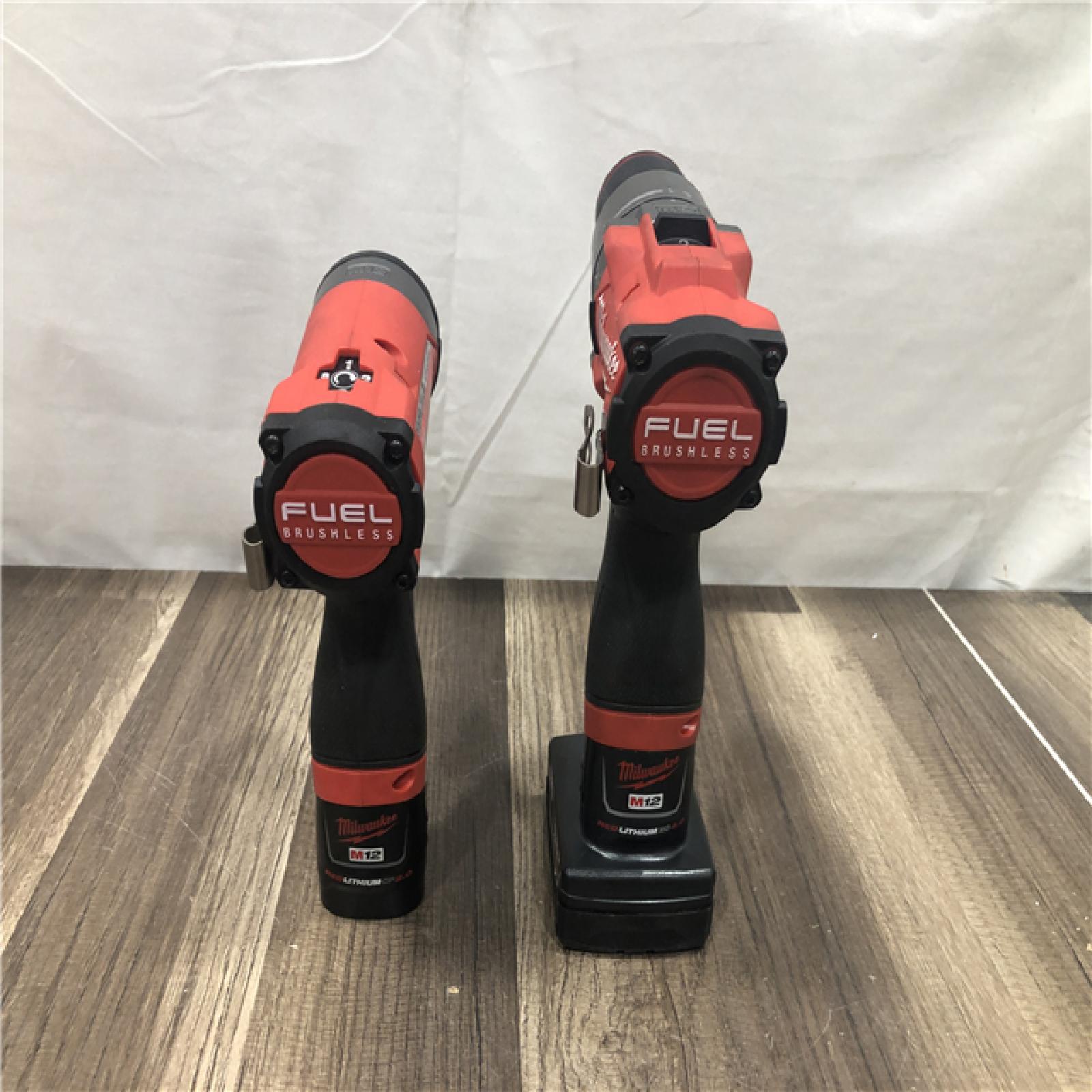 AS-IS Milwaukee FUEL 12-Volt Lithium-Ion Brushless Cordless Hammer Drill and Impact Driver Combo Kit
