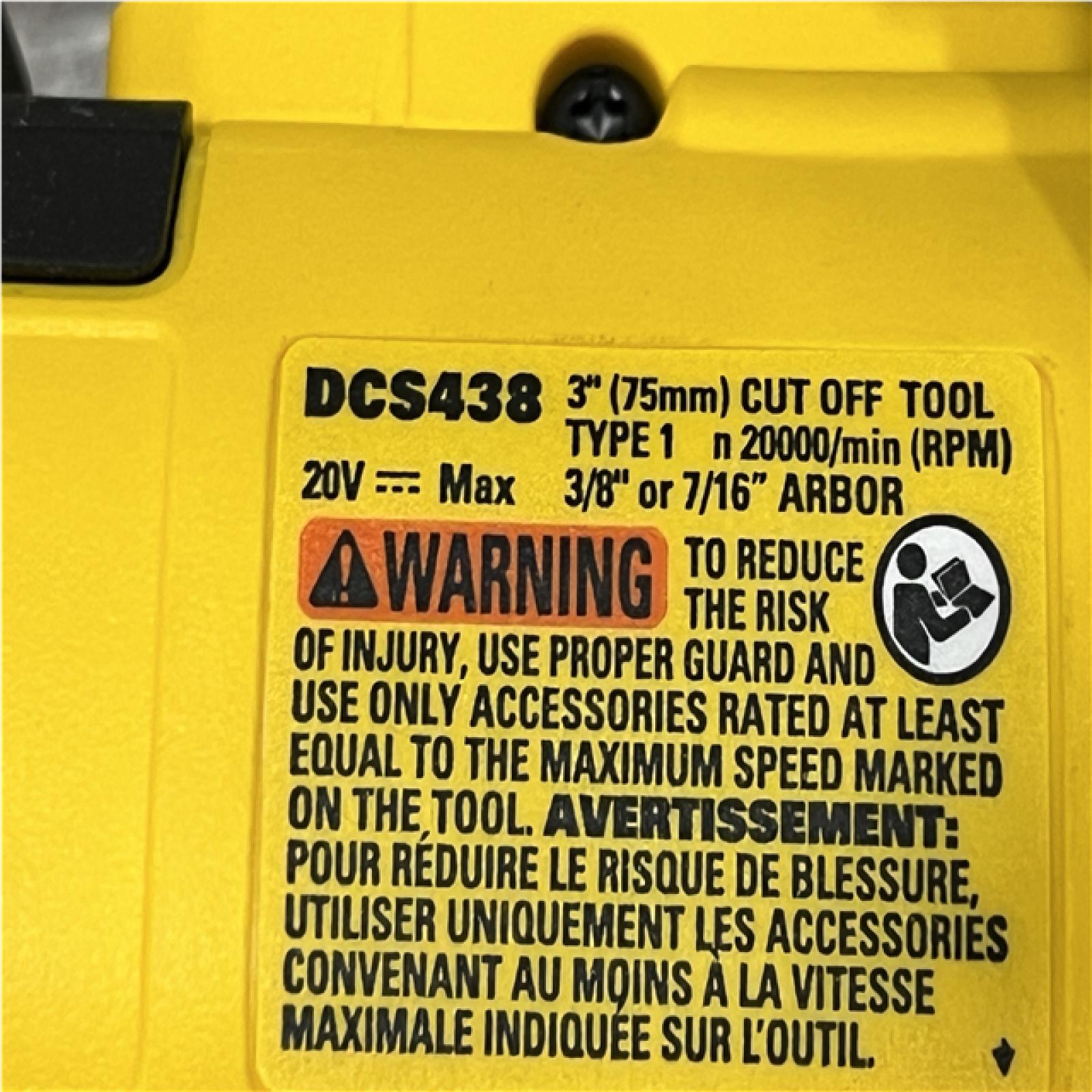 AS-IS DEWALT 20V XR Cordless 3 in. Cut-Off Tool (Tool Only)