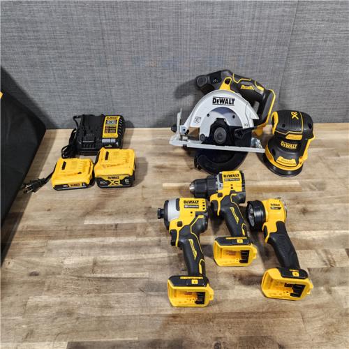 HOUSTON LOCATION - AS-IS DEWALT 20-Volt MAX Lithium-Ion Cordless 5-Tool Combo Kit with 2.0 Ah Battery, 5.0 Ah Battery and Charger