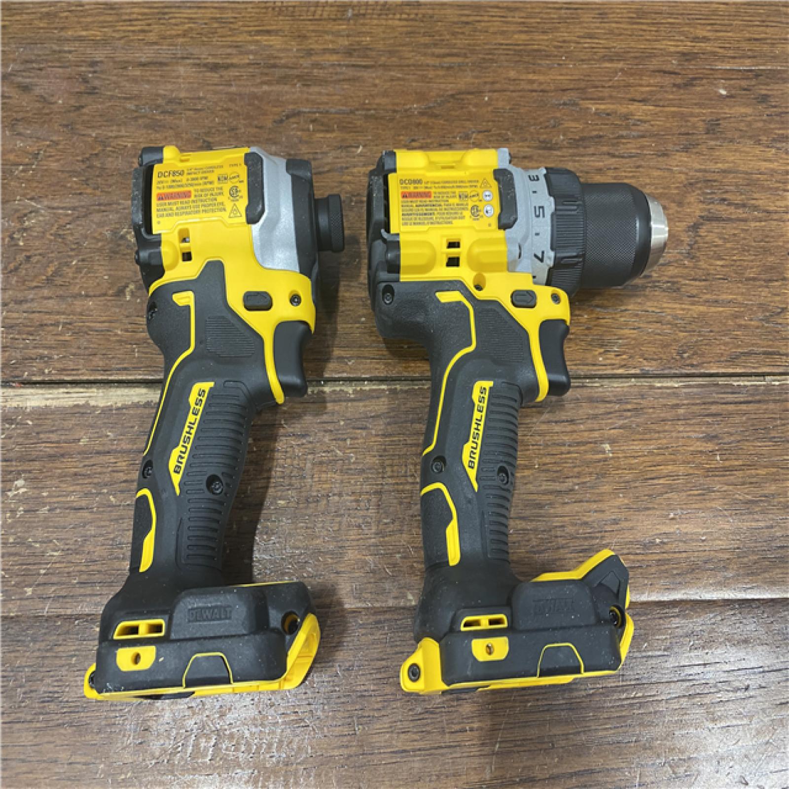 AS-IS DEWALT 20V MAX XR Cordless Drill/Driver, ATOMIC Impact Driver 2 Tool Combo Kit, (2) 2.0Ah Batteries, Charger, and Bag