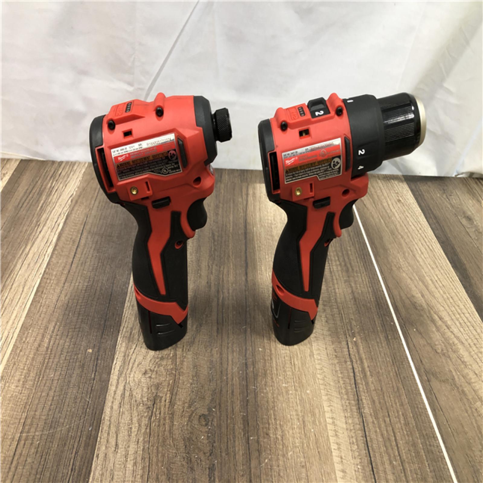 AS-IS Milwaukee 12-Volt Lithium-Ion Brushless Cordless Subcompact Drill and Impact Driver Combo Kit