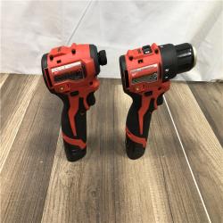 AS-IS Milwaukee 12-Volt Lithium-Ion Brushless Cordless Subcompact Drill and Impact Driver Combo Kit