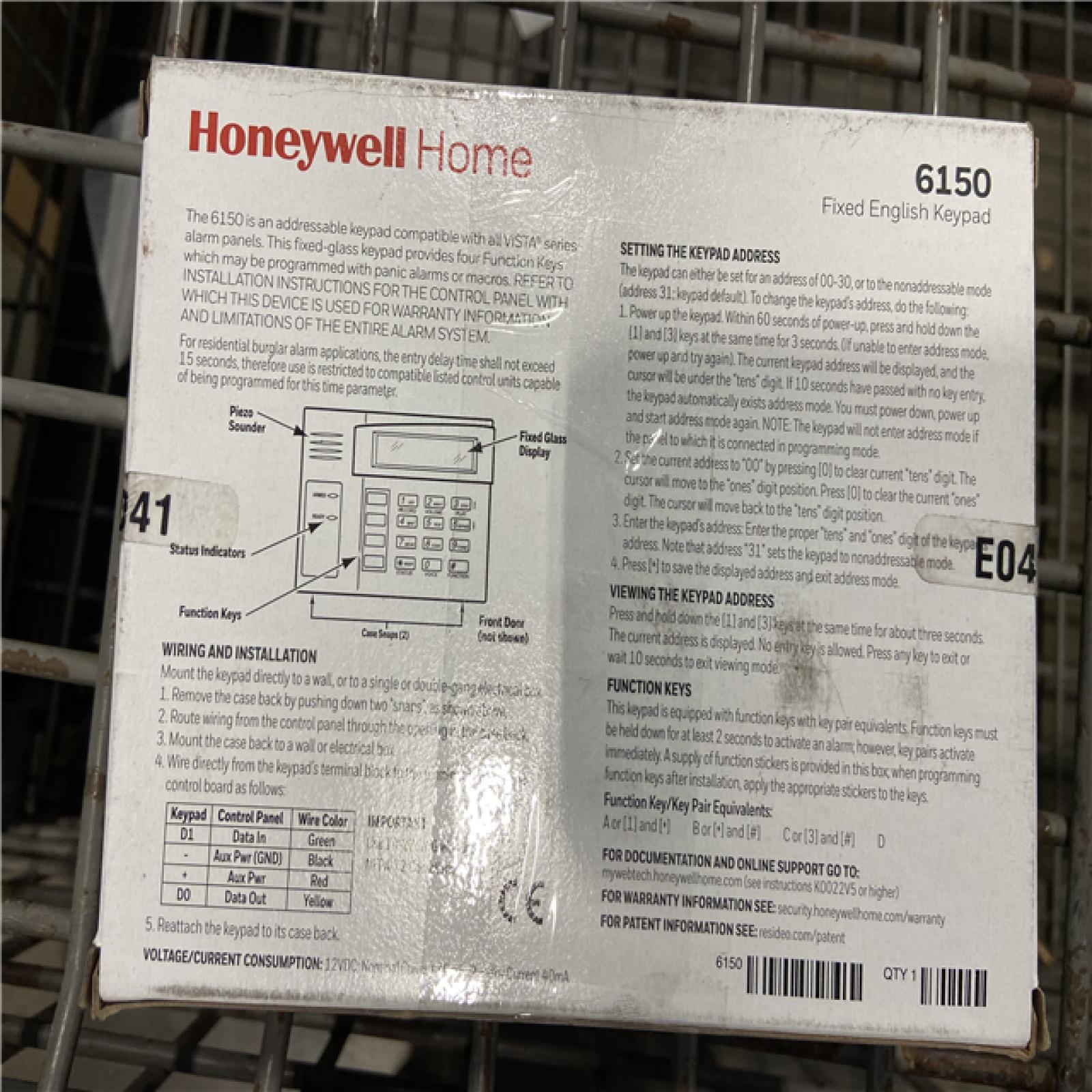 NEW! - Honeywell Ademco 6150 Fixed Display Keypad (2 UNITS)