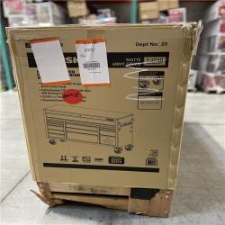 DALLAS LOCATION - AS-IS HUSKY Heavy Duty 61 in. W x 23 in. D 15-Drawer Matte Army Green Mobile Workbench Cabinet with Solid Wood Top