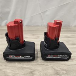 AS-IS Milwaukee M12 12V Lithium-Ion XC High Output 5.0 Ah Battery Pack (2-Pack) Starter Kit
