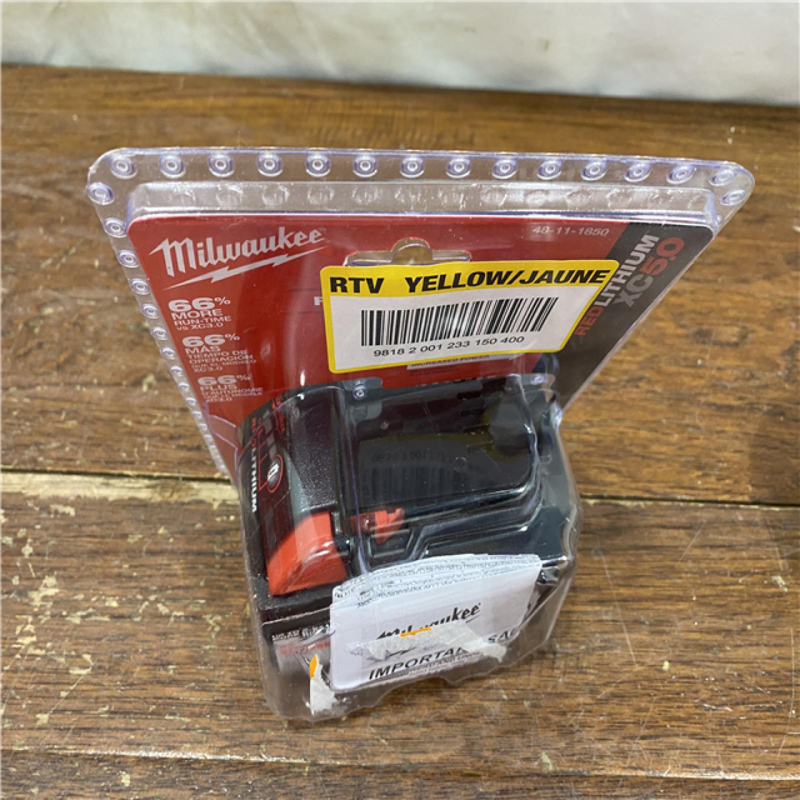AS-IS Milwaukee M18 18-Volt Lithium-Ion XC Extended Capacity 5.0Ah Battery Pack