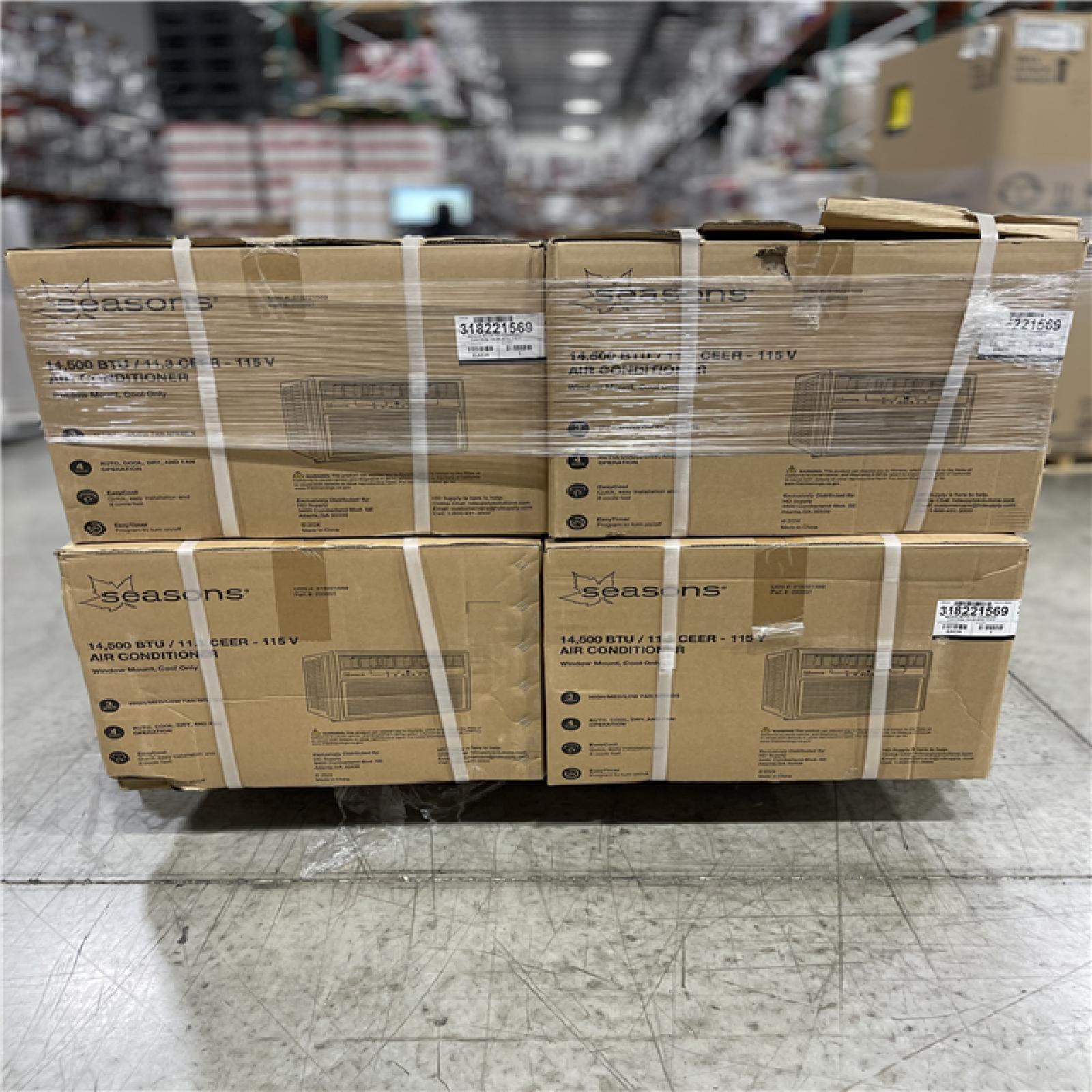 DALLAS LOCATION- Seasons® 14 500 BTU AIR CONDITIONER PALLET- (8 UNITS)