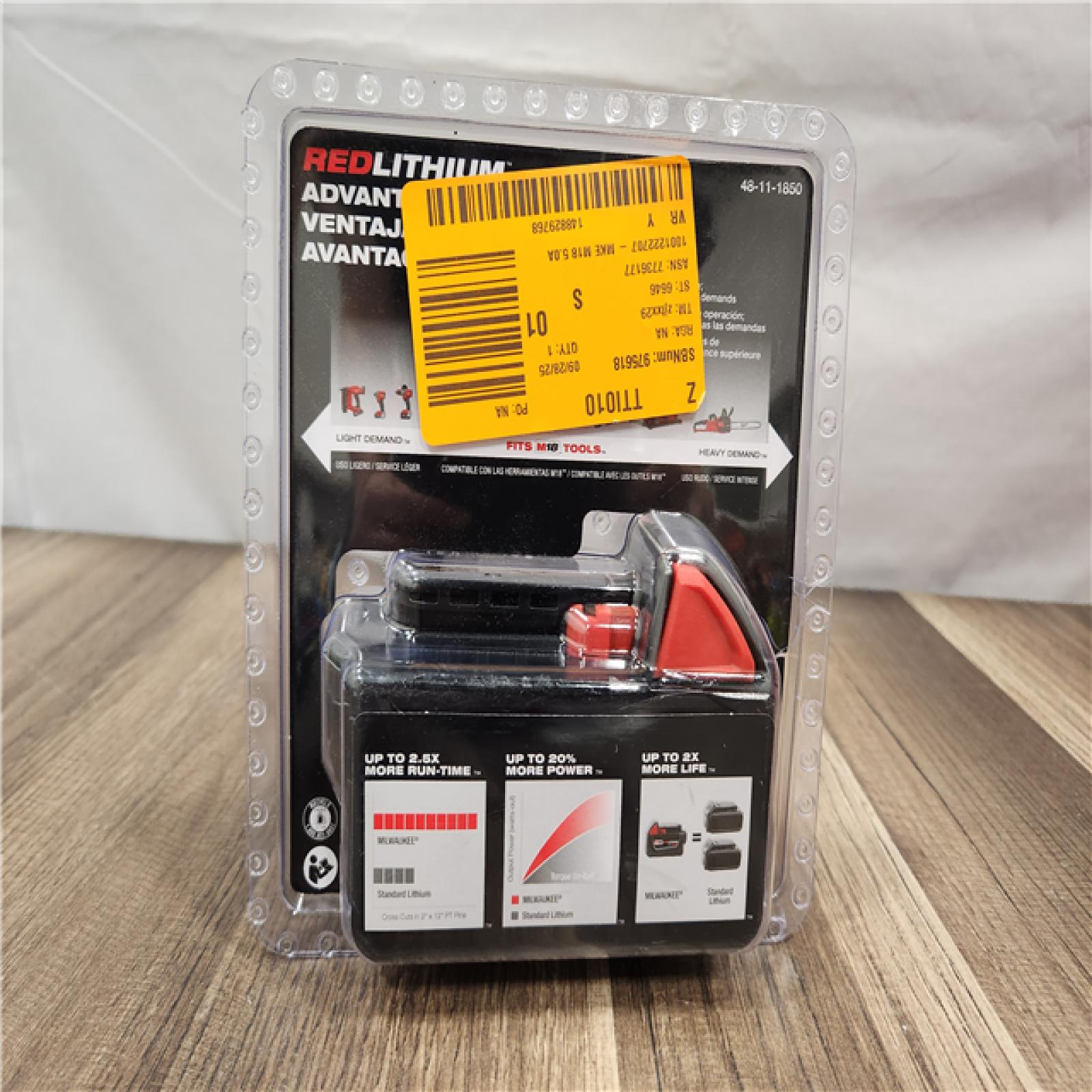 NEW- Milwaukee M18 18V REDLITHIUM XC5.0 Oil Resistant Battery