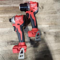 HOUSTON LOCATION - AS-IS Milwaukee M18 18V Lithium-Ion Brushless Cordless Compact Drill/Impact Combo Kit (2-Tool) W/(2) 2.0 Ah Batteries  Charger & Bag