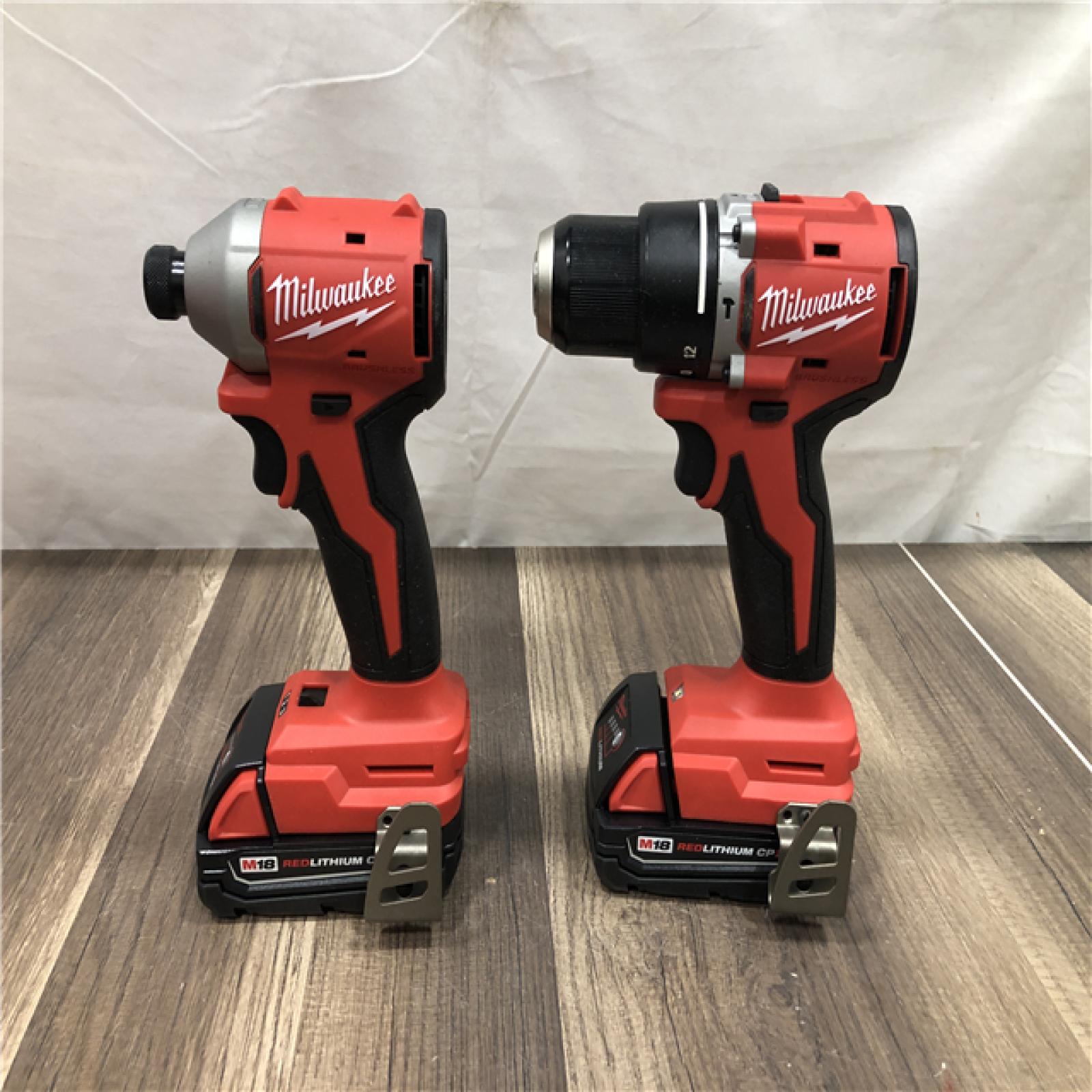 AS-IS Milwaukee 18-Volt Lithium-Ion Brushless Cordless Compact Hammer Drill/Impact Combo Kit