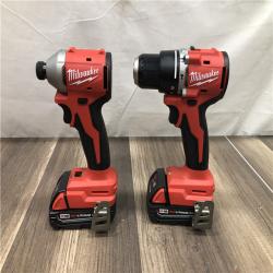 AS-IS Milwaukee 18-Volt Lithium-Ion Brushless Cordless Compact Hammer Drill/Impact Combo Kit