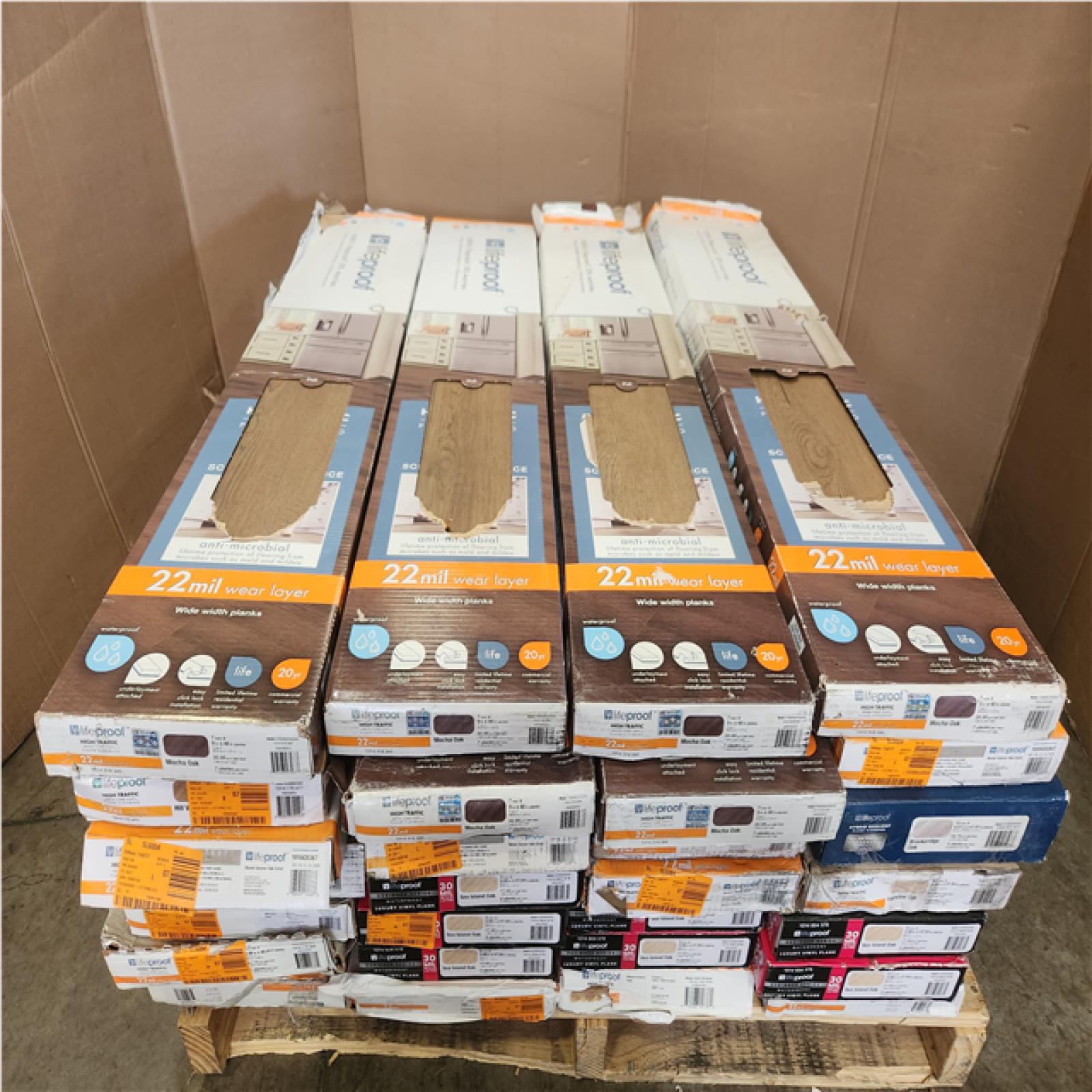 Phoenix AS-IS Mixed Lifeproof Waterproof Click Lock Luxury Vinyl Plank Flooring Pallet (48-Boxes)