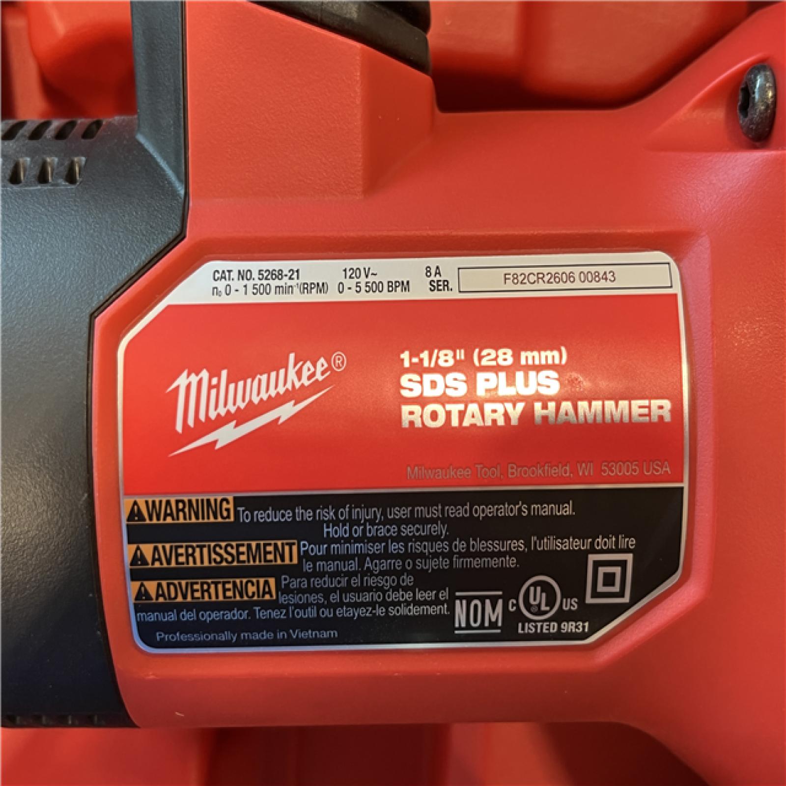 AS-IS  Milwaukee 1-1/8 in. Corded SDS-Plus Rotary Hammer