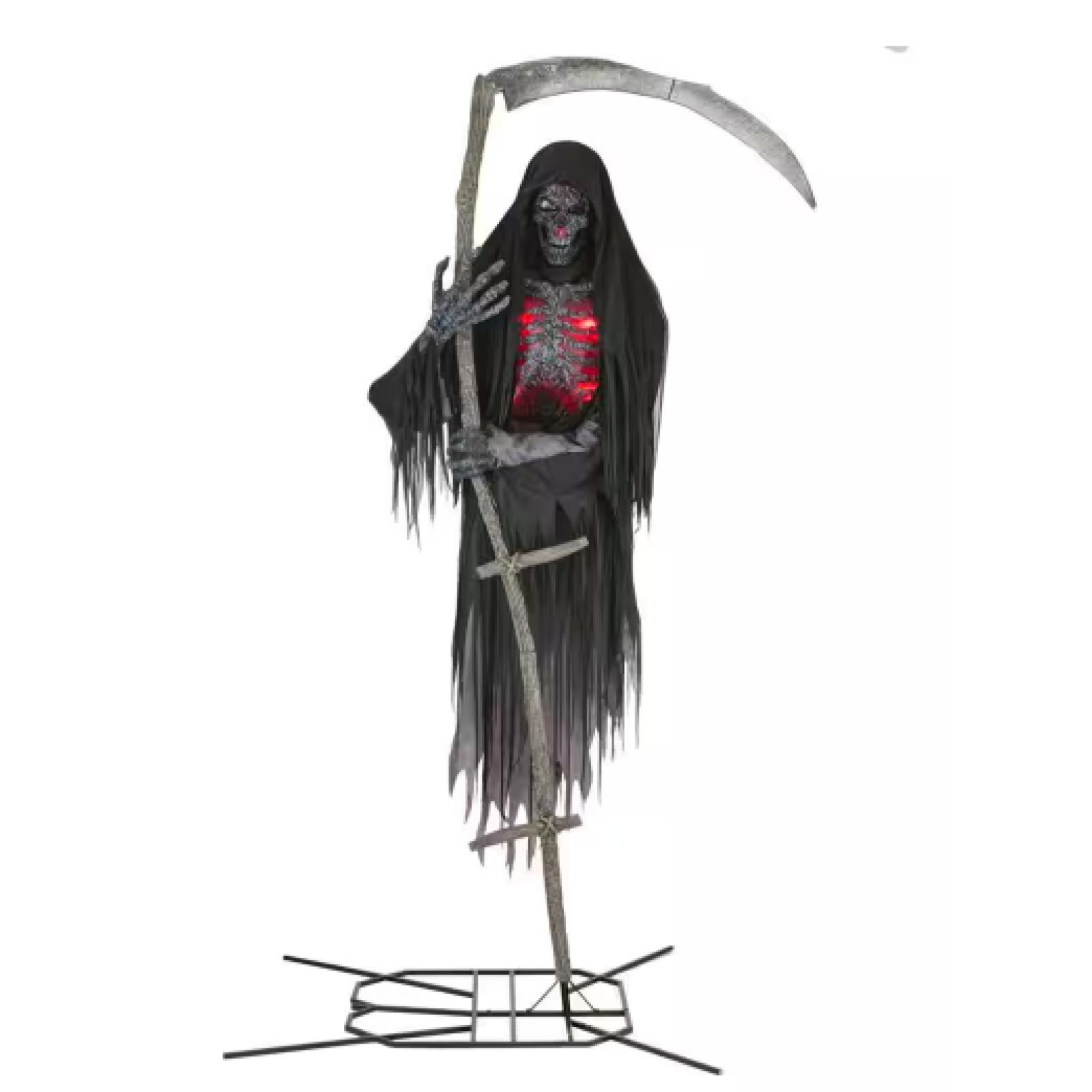 DALLAS LOCATION - ASI-IS Home Accents Holiday 12 ft. Grave & Bones Giant-Sized Color Changing Animated LED Levitating Reaper