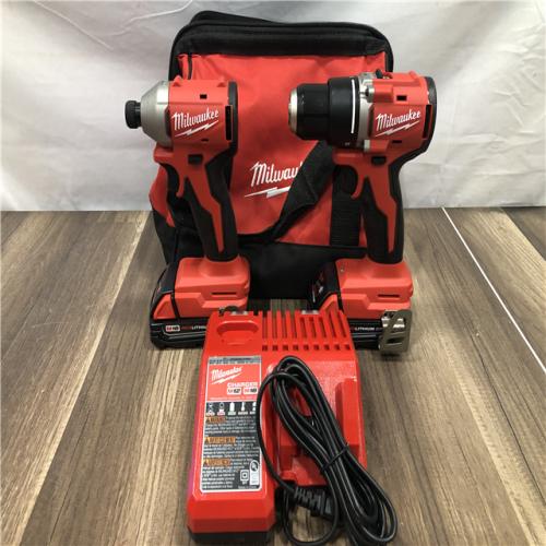 AS-IS Milwaukee 18V Lithium-Ion Brushless Cordless Compact Drill/Impact Combo Kit