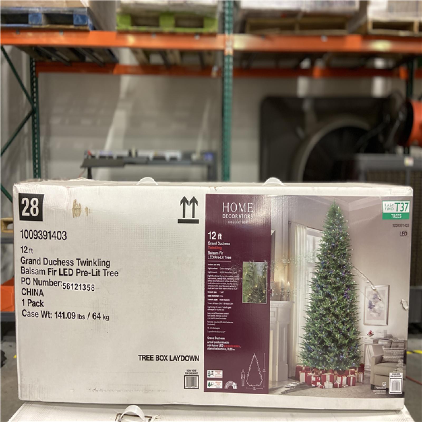 DALLAS LOCATION - Home Decorators Collection 12 ft. Grand Duchess Twinkling Balsam Fir LED Pre-Lit Artificial Christmas Tree	