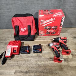 HOUSTON LOCATION - AS-IS Milwaukee 18V Cordless Brushed 2-Tool Drill/Driver and Impact Driver Kit