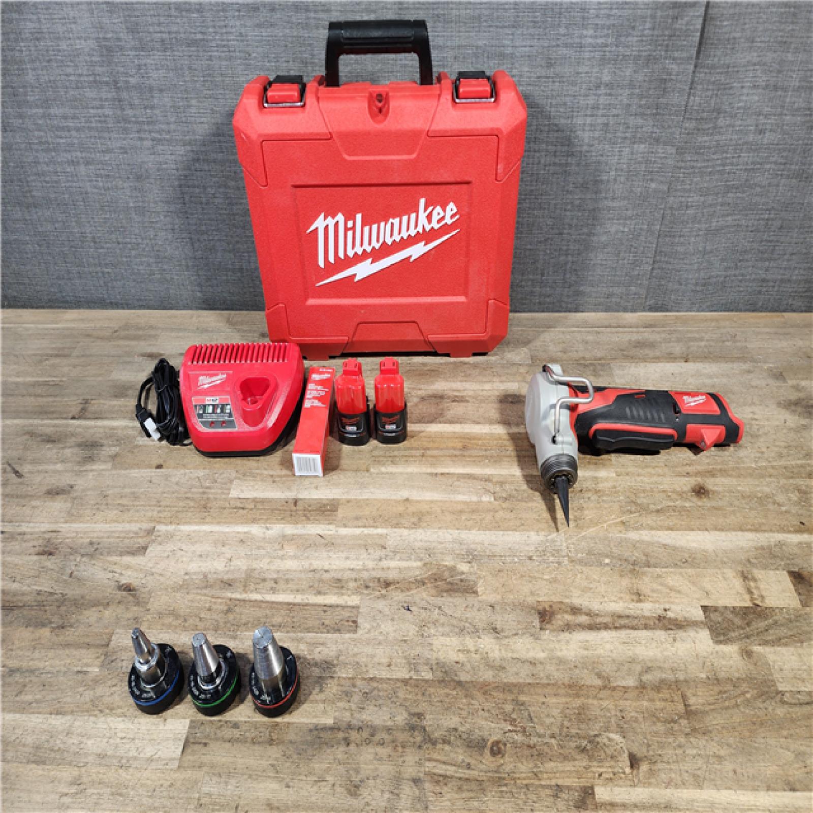 HOUSTON LOCATION - AS-IS M12 12-Volt Lithium-Ion Cordless PEX Expansion Tool Kit with (2) 2.0 Ah Batteries  (3) Expansion Heads and Hard Case