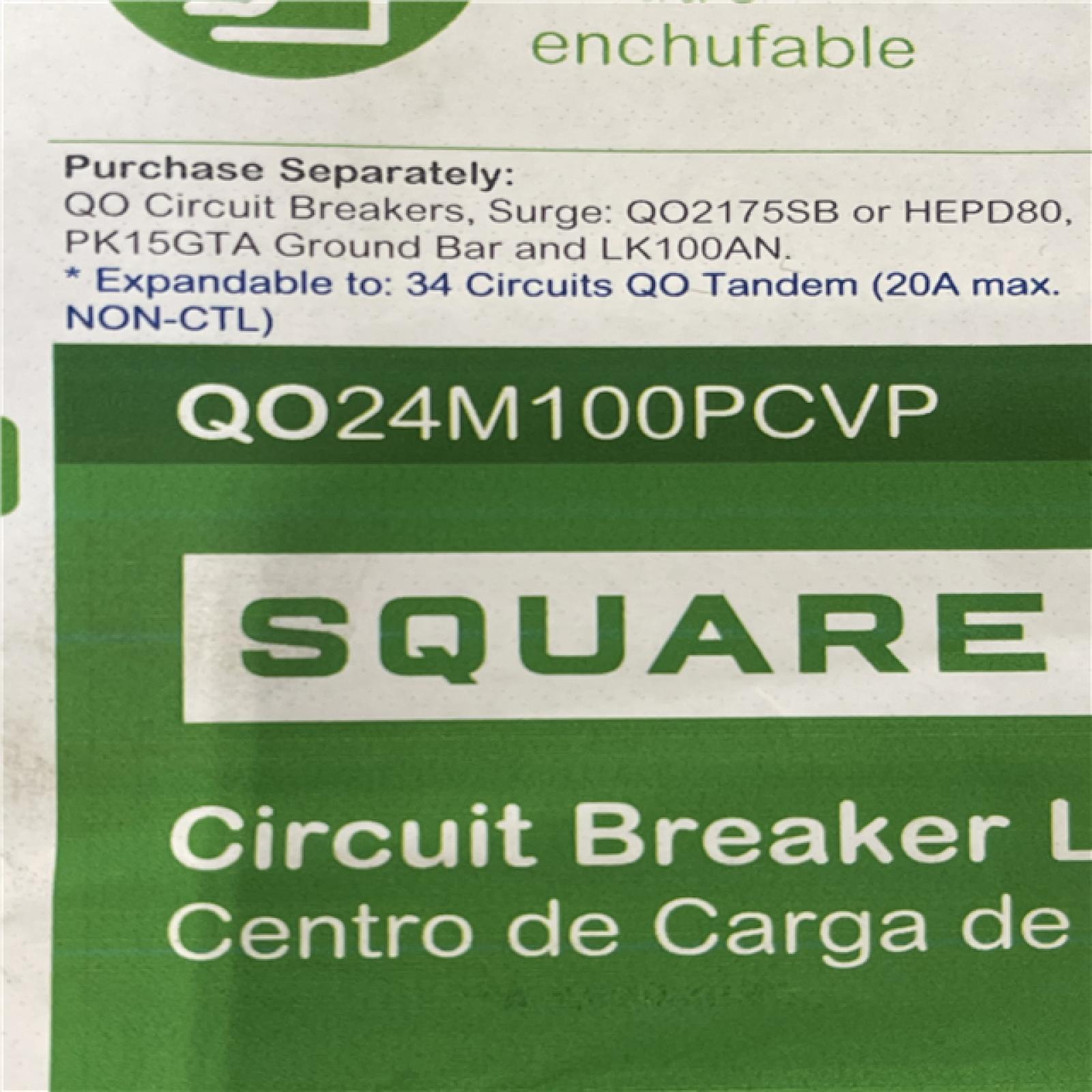 DALLAS LOCATION- NEW!- Square D QO 100 Amp 24-Space 24-Circuit Indoor Main Breaker Plug-On Neutral Load Center PALLET (4 UNITS)