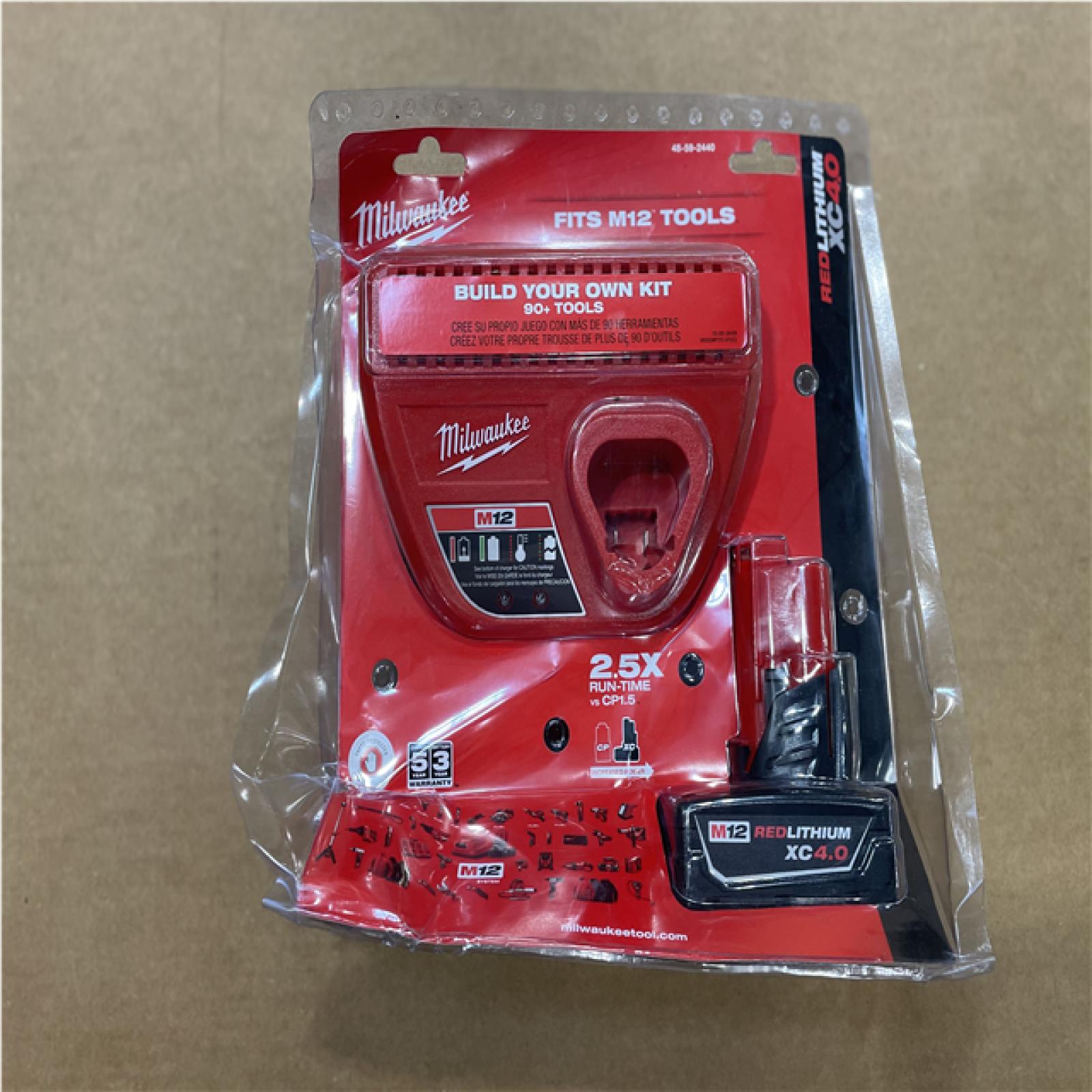 DALLAS LOCATION- MILWAUKEE 4.0 Ah. Battery Pack and Charger Kit