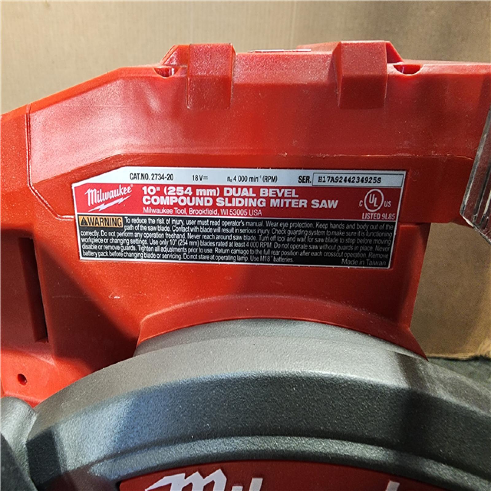 HOUSTON LOCATION - AS-IS Milwaukee M18 FUEL Brushless Cordless 10 in. Dual Bevel Sliding Compound Miter Saw (Tool-Only)