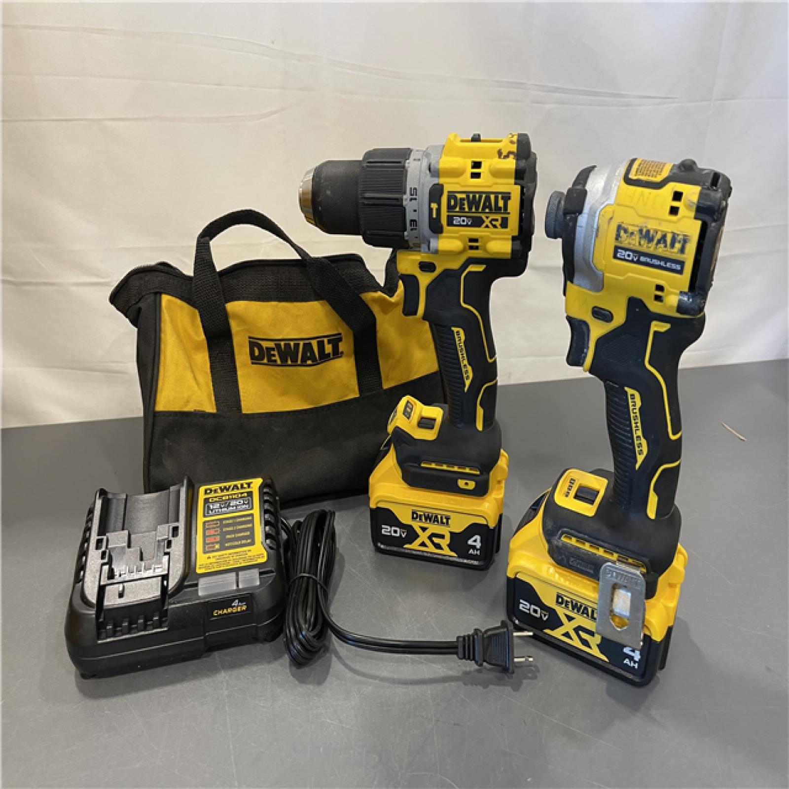 AS-IS - DEWALT 20V MAX XR Hammer Drill and ATOMIC Impact Driver 2 Tool Cordless Combo Kit