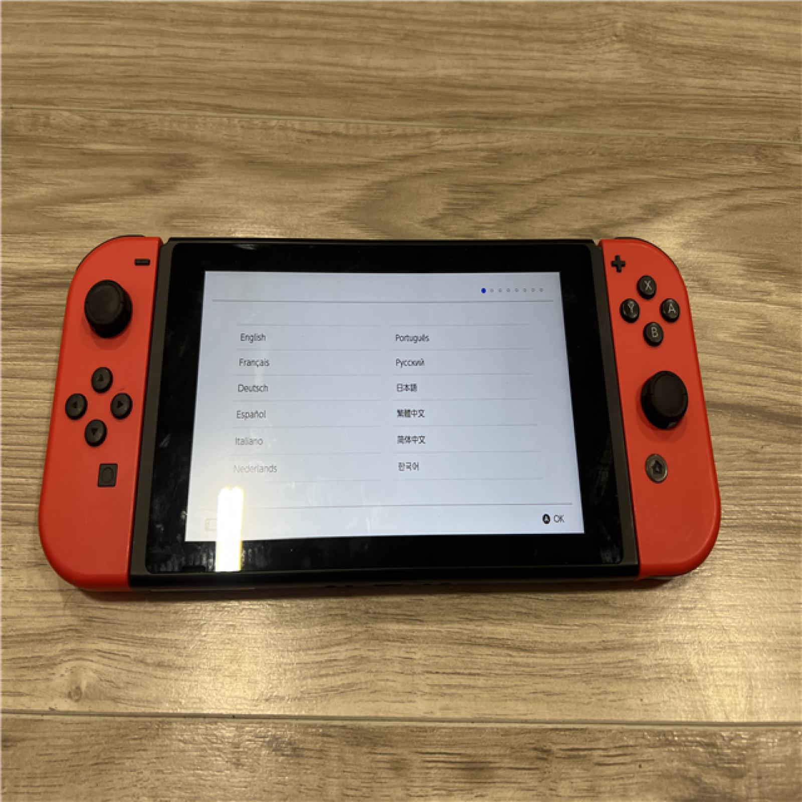 AS-IS Nintendo Switch HAC-001(-01) - Red Joy Cons