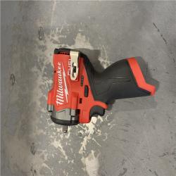 AS-IS- Milwaukee M12 FUEL 12V Lithium-Ion Brushless Cordless Stubby 3/8 in. Impact Wrench (Tool-Only)