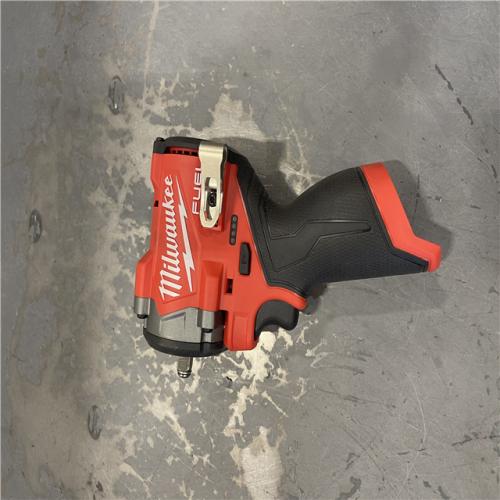 AS-IS- Milwaukee M12 FUEL 12V Lithium-Ion Brushless Cordless Stubby 3/8 in. Impact Wrench (Tool-Only)