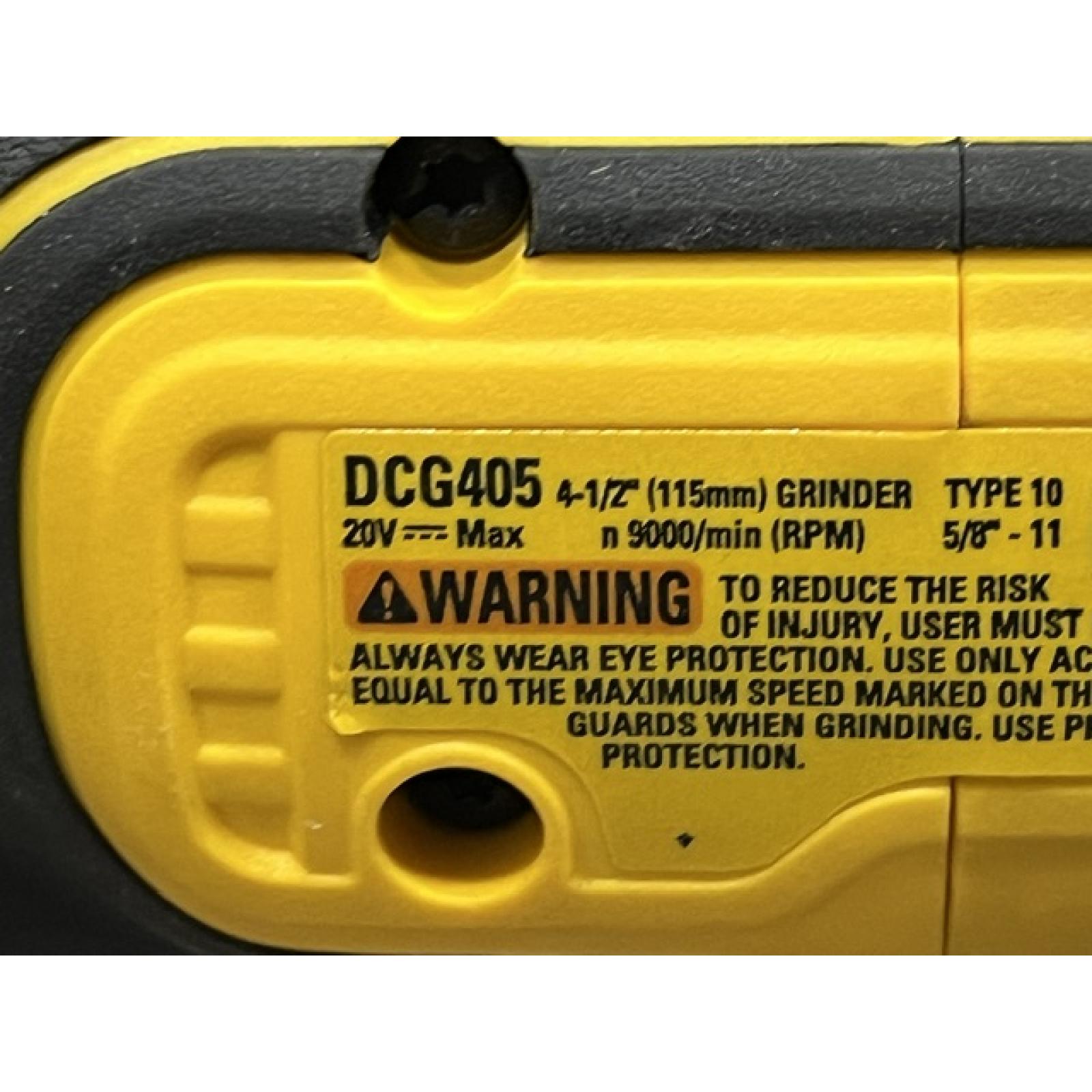 AS-IS DEWALT 20V MAX XR Cordless Brushless 4.5 in. Slide Switch Small Angle Grinder with Kickback Brake (Tool Only)