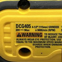 AS-IS DEWALT 20V MAX XR Cordless Brushless 4.5 in. Slide Switch Small Angle Grinder with Kickback Brake (Tool Only)