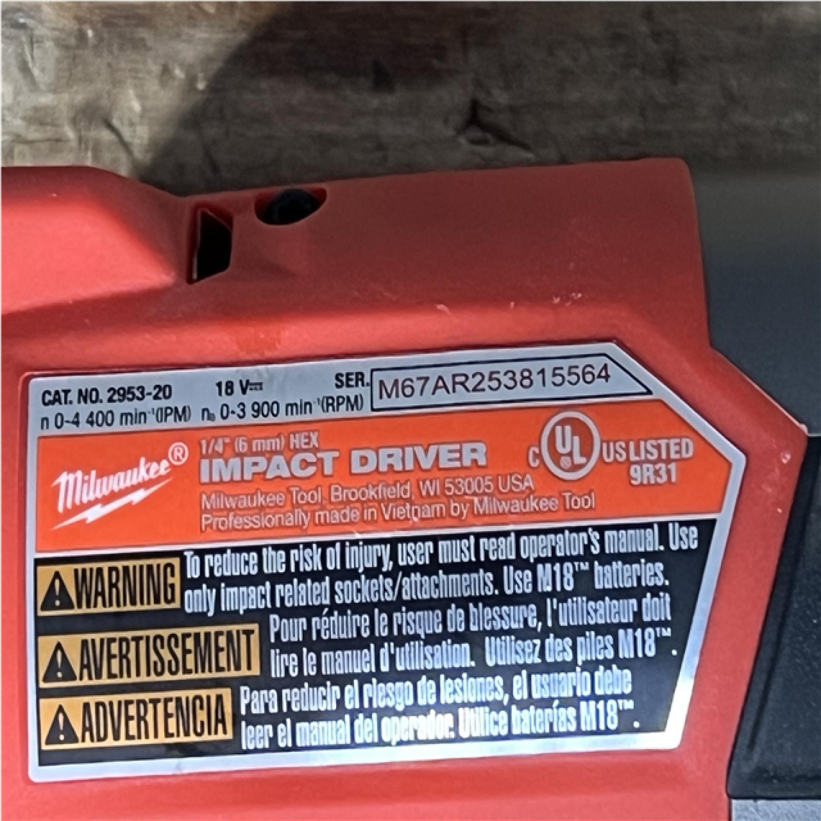 Houston Location AS-IS Milwaukee FUEL 18V Lithium-Ion Brushless Cordless 1/4 in. Hex Impact Driver (Tool-Only)