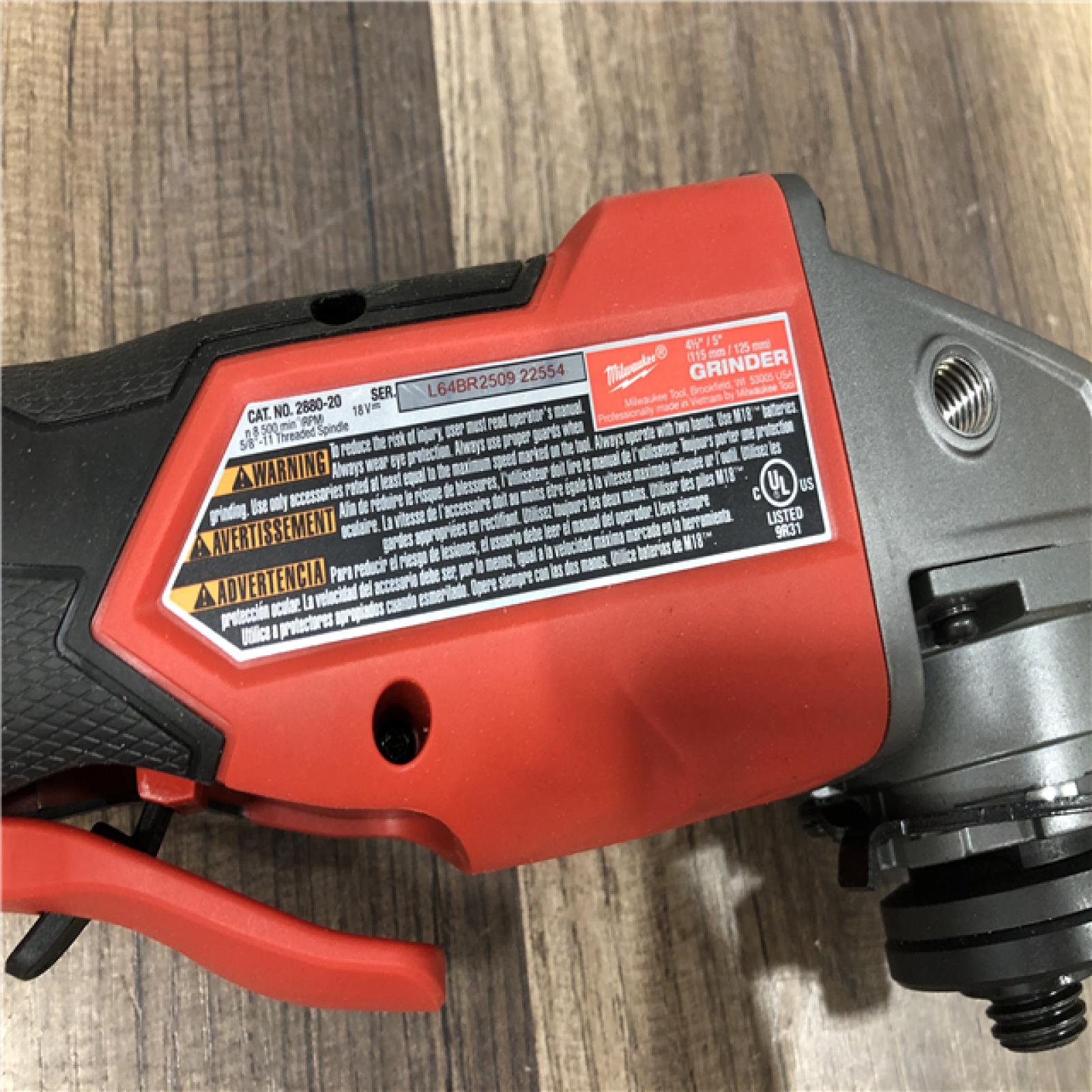 AS-IS Milwaukee FUEL 18V Lithium-Ion Brushless Cordless 4-1/2 in./5 in. Grinder w/Paddle Switch (Tool-Only)
