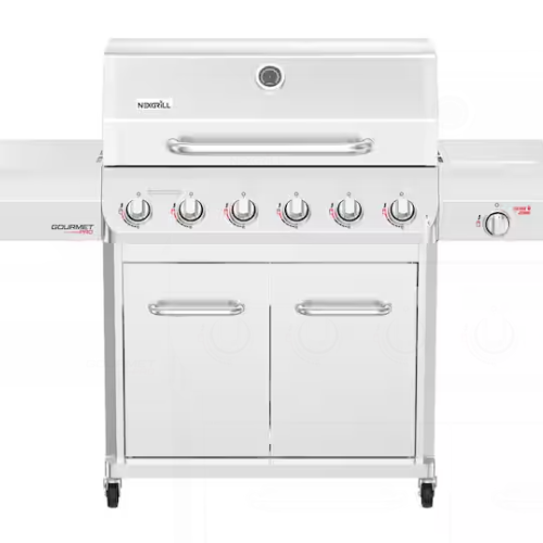 DALLAS LOCATION- AS-IS NEXGRILL Gourmet Pro 6-Burner Stainless Steel Grill with Searing Side Burner and Griddle Max Insert