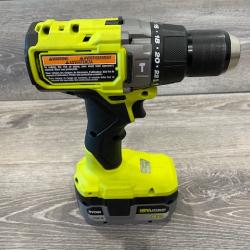 AS-IS ONE+ HP 18V Brushless Cordless 1/2 in. Hammer Drill Kit 4.0 Ah HIGH PERFORMANCE Battery  Charger  and Bag