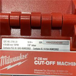 AS-IS Milwaukee FUEL ONE-KEY 18V Lithium-Ion Brushless Cordless 9 in. Cut Off Saw (Tool-Only)