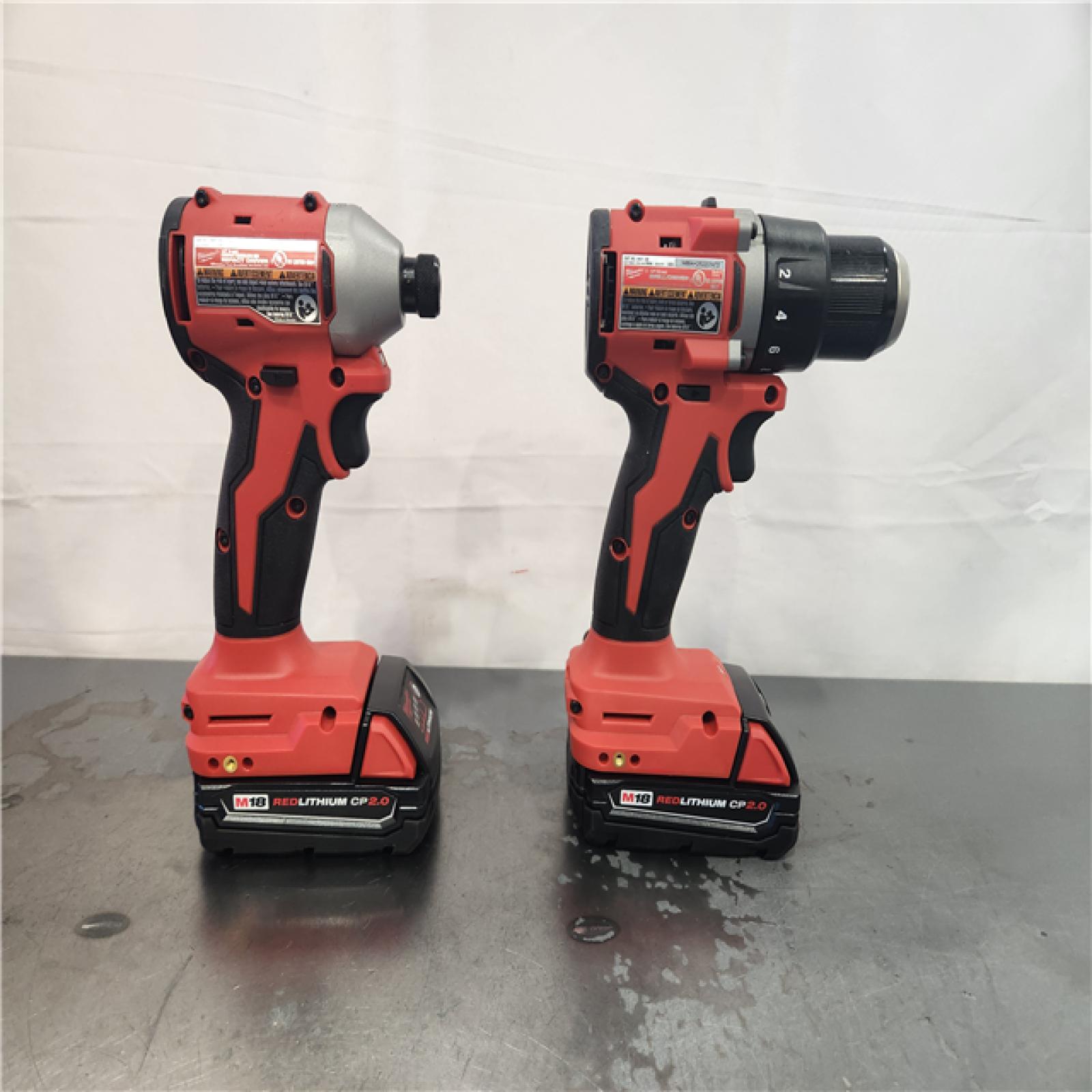 AS-IS- Milwaukee 18V Lithium-Ion Brushless Cordless Compact Drill/Impact Combo Kit
