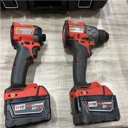 AS-IS Milwaukee FUEL 18V Lithium-Ion Brushless Cordless Hammer Drill and Impact Driver Combo Kit