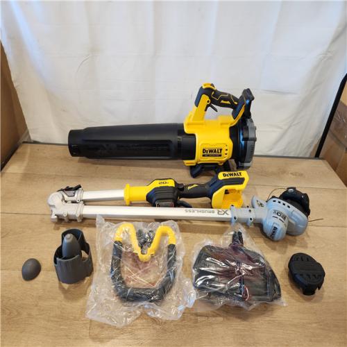 AS-IS- DEWALT 20V MAX Cordless Battery Powered String Trimmer & Blower Combo Kit with (1) 4 Ah Battery & Charger