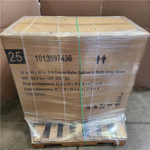 Phoienix NEW Husky Heavy Duty 52 in. W 9-Drawer Matte Army Green Roller Cabinet (SEALED)