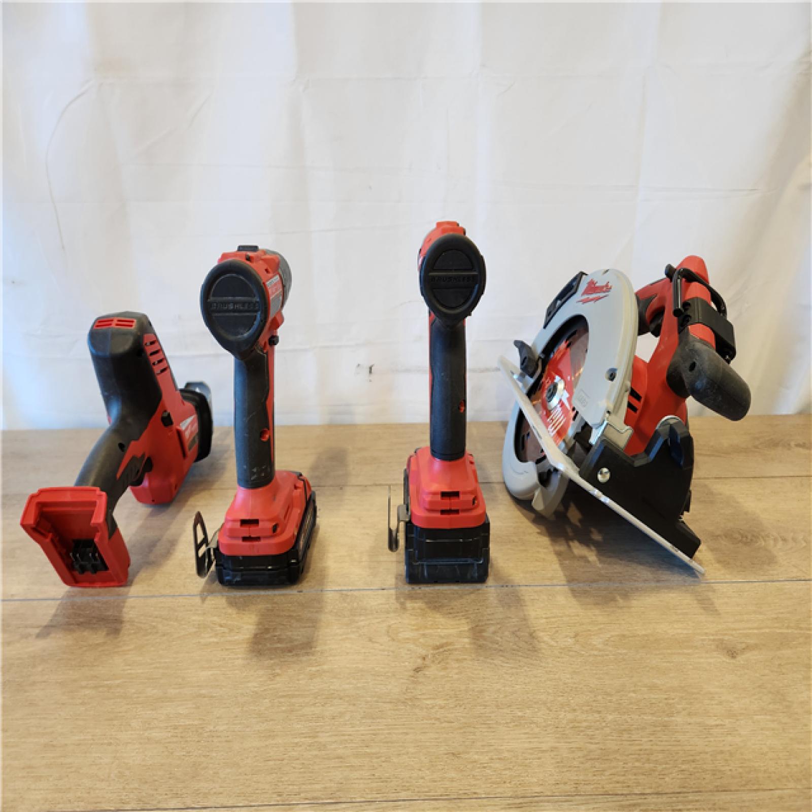 AS-IS- Milwaukee M18 Cordless Brushless 4 Tool Combo Kit