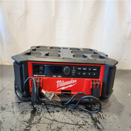 AS-IS- Milwaukee 18V M18 PACKOUT Lithium-Ion Cordless Radio + Charger (Tool Only)