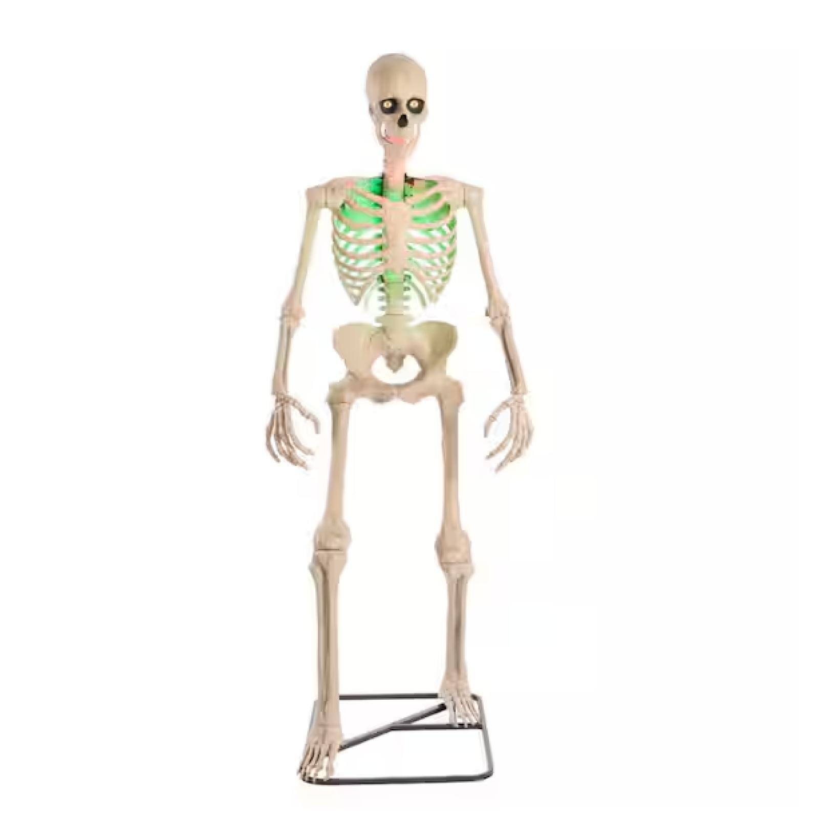 DALLAS LOCATION - Home Accents Holiday 6.5 ft. Grave & Bones Animated LED App Controlled Ultra Skelly with LifeEyes LCD Eyes H23
