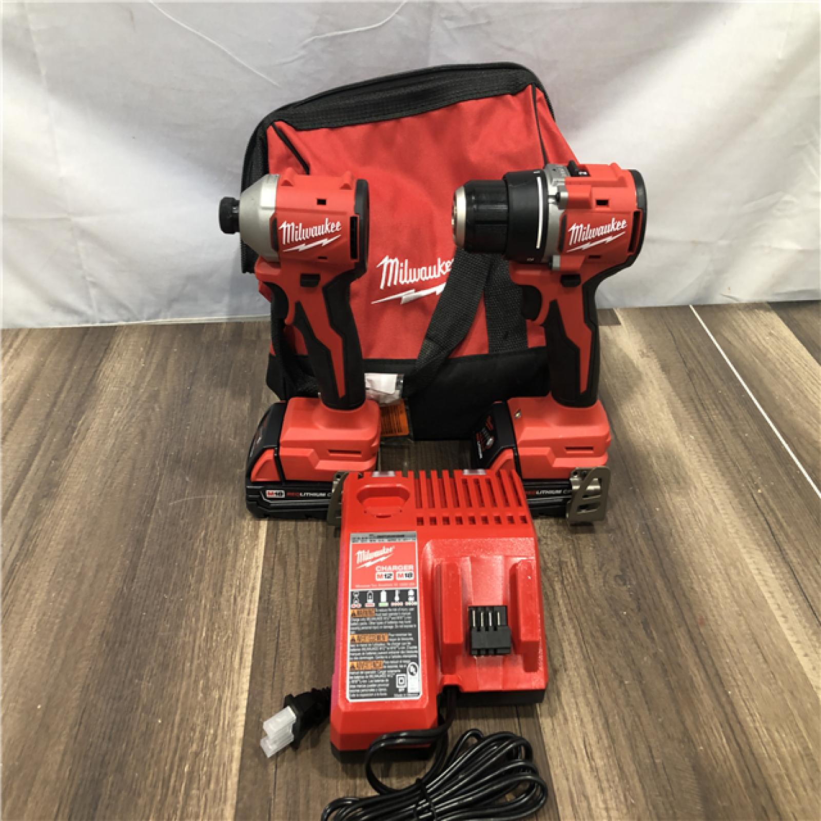AS-IS Milwaukee 18V Lithium-Ion Brushless Cordless Compact Drill/Impact Combo Kit