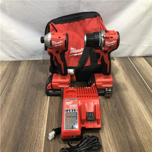 AS-IS Milwaukee 18V Lithium-Ion Brushless Cordless Compact Drill/Impact Combo Kit