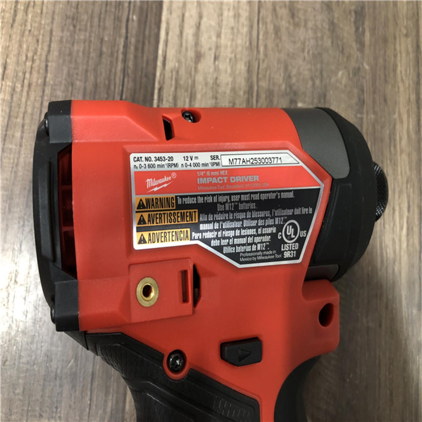 AS-IS Milwaukee FUEL 12V Lithium-Ion Brushless Cordless 1/4 in. Hex Impact Driver (Tool-Only)