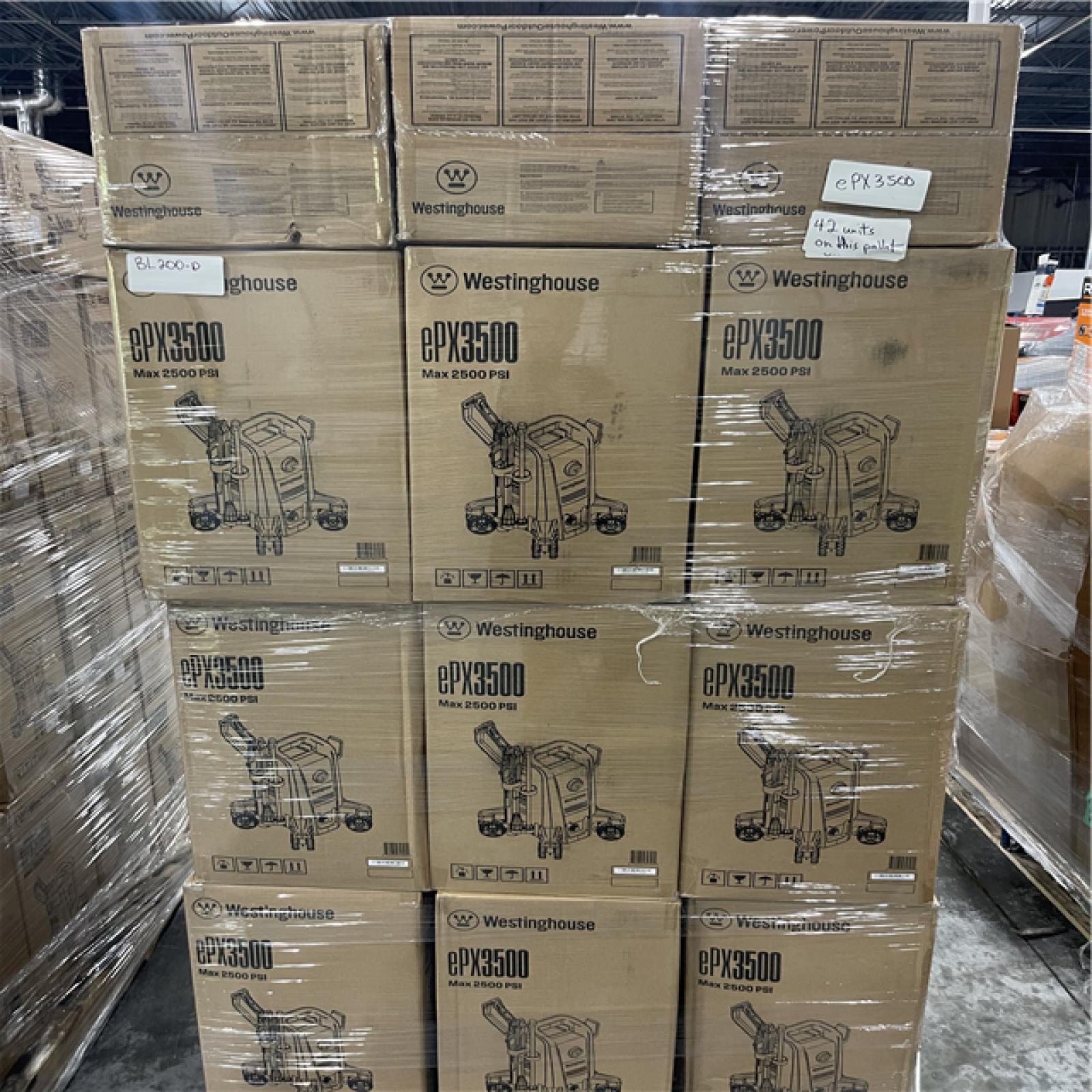 Atlanta Location New Westinghouse Pressure Washers (100 units) 3 pallets BL200-D